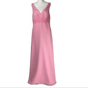 MORI LEE Madeline Gardner Gown Dress Prom Formal Bridesmaids Pink Ruched Tank 16
